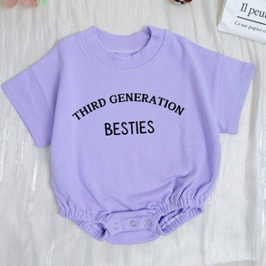 Third Generation Besties Baby Tshirt|Bestie Baby Bubble Romper|Little Besties Shirt|Announce Baby To My Besties|Retro Baby Tshirt|Best Buds
