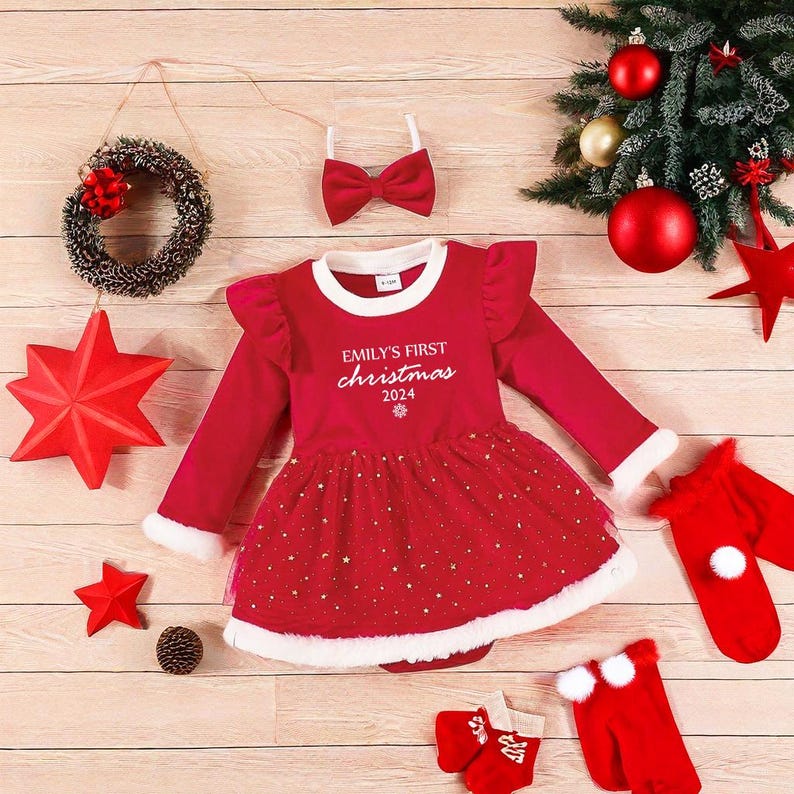 Christmas Baby Girl Tutubaby Girl Outfitfirst Christmas Baby