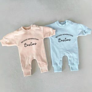 Second Generation Bestie Fleece Baby Bodysuit|Best Friend Pregnancy Announcement|Baby Jumpsuit|Baby Shower Gift|Besties Just Like Our Moms