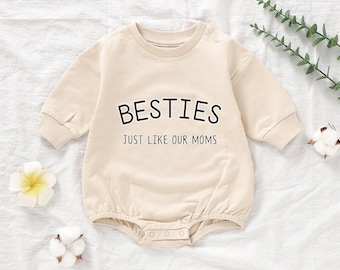 Besties Just Like Our Moms Shirts|Besties Baby Matching Outfits|Baby Shower Gift|I Love Aunt|Besties Romper|Mother&#39;s Day Gift|BFF Baby Shirt