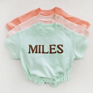 Puff Name Baby Short Sleeve Romper, Personalized Bubble Romper, Baby Shower Gift, Baby Photo Outfit, Newborn Outfit, Birthday Christmas Gift