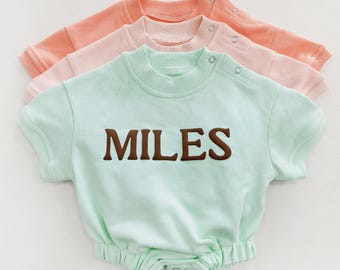Puff Name Baby Short Sleeve Romper, Personalized Bubble Romper, Baby Shower Gift, Baby Photo Outfit, Newborn Outfit, Birthday Christmas Gift