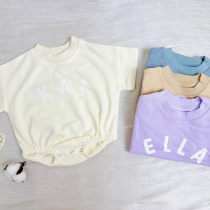 Camiseta personalizada con nombre para bebé, mameluco, baby shower, camiseta de cumpleaños personalizada para bebé, regalo de bebé con nombre personalizado, Oh Baby, bebé niño, body para bebé