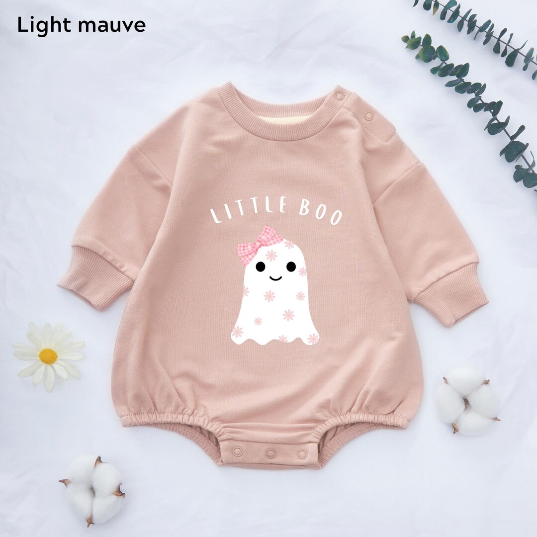 Little Floral Boo Baby Romperbaby Girl Halloweennewborn Halloweenbaby