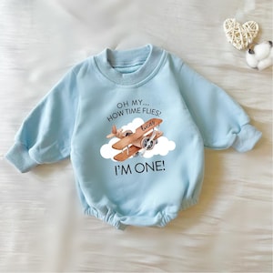 Custom Pilot Birthday Baby Bubble|Aviation Party|My 1st Birthday Baby Romper|Baby Shower Gift|Pilot Cake|Retro Toddler Bubble|Cake Smash