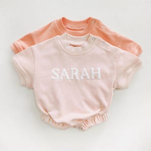 Puff Name Short Sleeve Romper, Personalized Bubble Romper, Baby Shower Gift, Baby Photo Outfit, Newborn Outfit, Birthday Christmas Gift