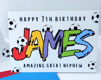 Personalized Football Birthday Card for Kids