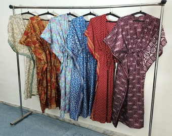Wholesale Lot Silk kaftan dress Long Kaftan, Caftan Upcycle silk Summer kaftan ,Beach Dress,Maxi Women Night Gown Dress,Beach Cover up