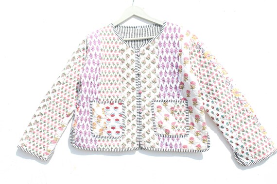 Handmade Patchwork Jacket, Hand Stitched Cotton P… - image 1