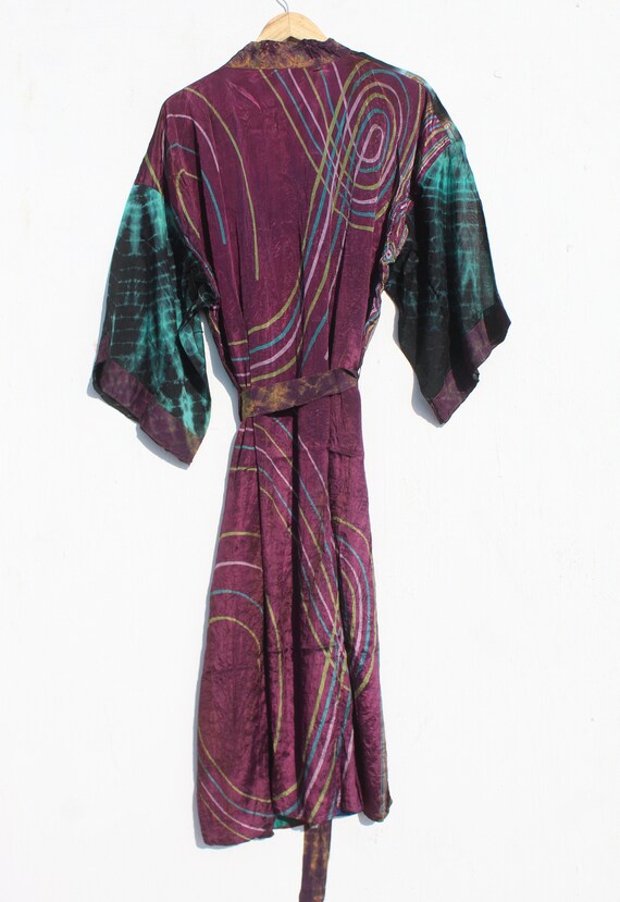 Bohemian Silk Kimono, Tie Dye Silk Kimono, Tie Dy… - image 8