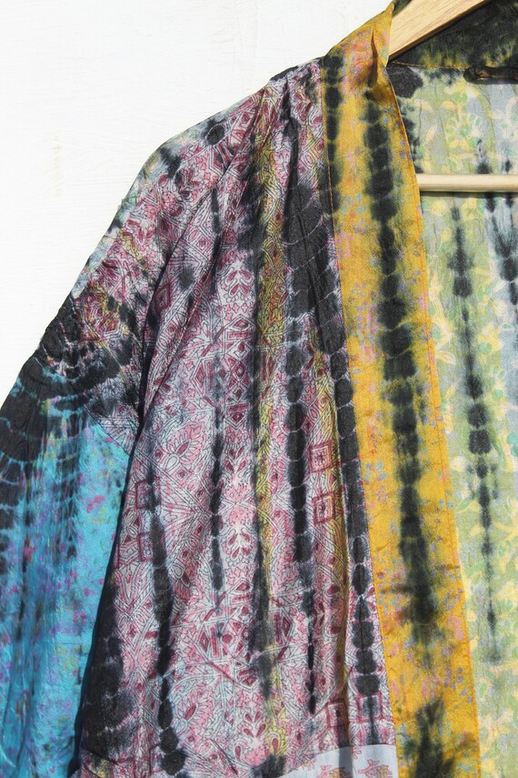 Bohemian Silk Kimono, Tie Dye Silk Kimono, Tie Dy… - image 6