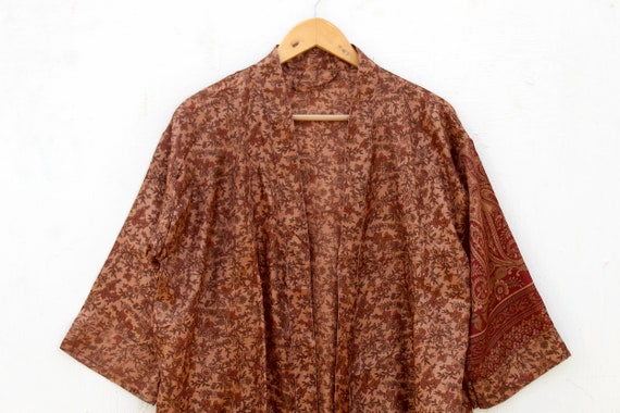 Vintage Silk sari kimono Robes ! recycled silk sa… - image 1