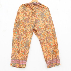 Silk Printed Palazzo Gift For Her, Silk Pants For Women, Summer Wear Soft Palazzo, Mother Gift Soft Pajama, Night Wear Silk Pajama