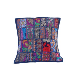 Funda de cojín boho almohadas indias | Funda de almohada decorativa y colorida para decoración bohemia, funda de cojín hippie de patchwork