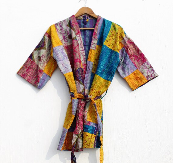Colorful Bath Robes, Robes Lover, Woman Patchwork… - image 4