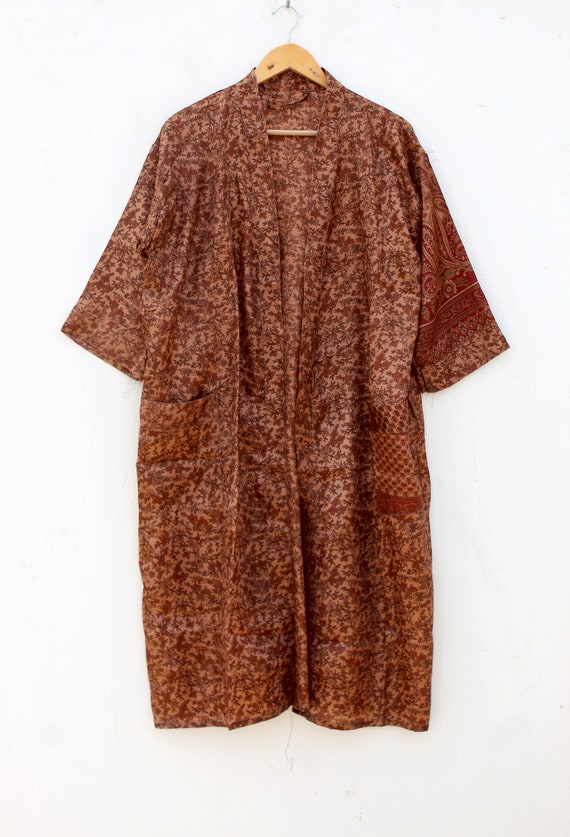 Vintage Silk sari kimono Robes ! recycled silk sa… - image 2