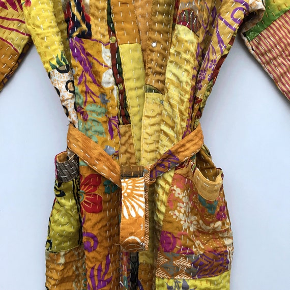 Patchwork silk jacket,silk dressing gown,boho jac… - image 6