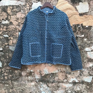 Quilted reversible lined jacket,patchwork jacket,modern jacket,unusual jacket,quilted coat,floral coat,vintage coat,gift idea,couples gift