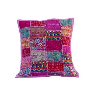 Funda de cojín boho almohadas indias | Funda de almohada decorativa y colorida para decoración bohemia, funda de cojín hippie de patchwork