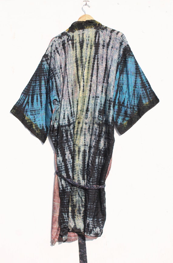 Bohemian Silk Kimono, Tie Dye Silk Kimono, Tie Dy… - image 7