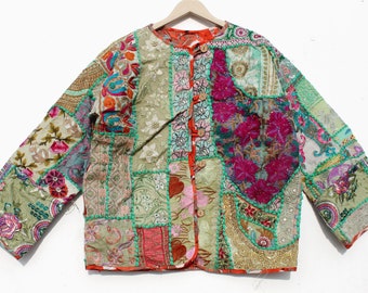 Manteau festival femmes/ Boho kimono duster / manteau superposé floral / robe kimono unique multicolore / manteau long brodé pour femmes