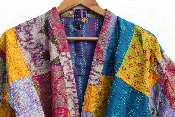 Colorful Bath Robes, Robes Lover, Woman Patchwork… - image 7