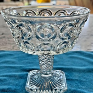 EAPG Bellaire Goblet Co Flint Glass Bullseye Pedestal Compote/Candy Dish 6&quot;