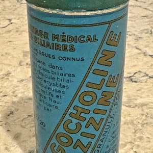 Vintage French Medicine Advertising Tin AGOCHOLINE ZIZINE Paris