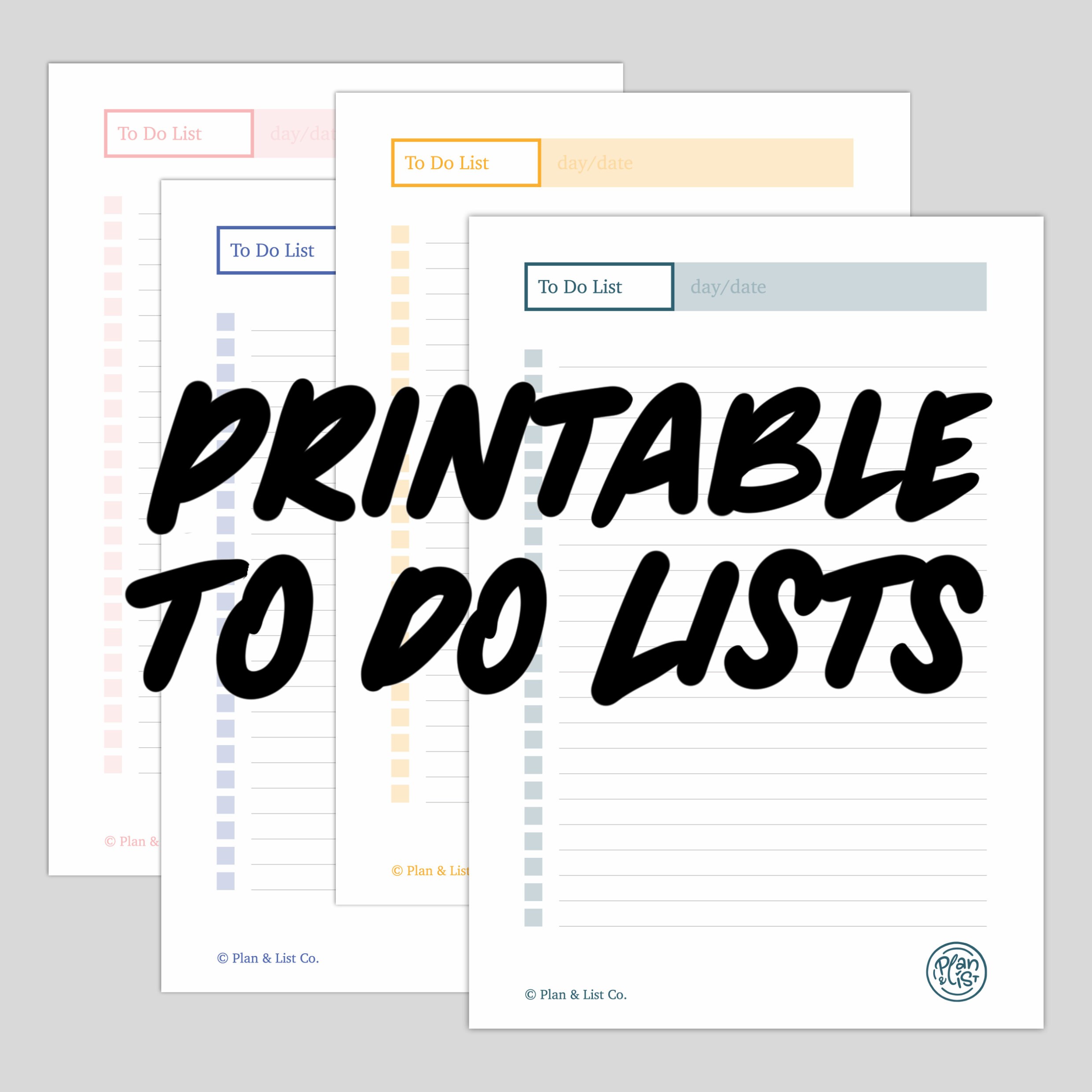 A4 to do list printable daily tasks planner template digital