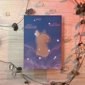 Postkarte - Katze über den Wolken