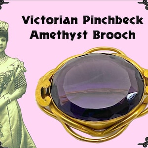 Victorian Pinchbeck Amethyst Brooch