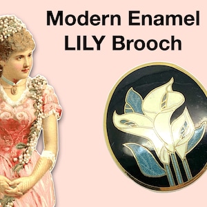 Modern Enamel Lily Brooch