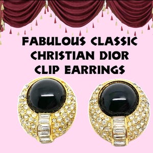 Classic Christian Dior Crystal Earrings.  Boxed