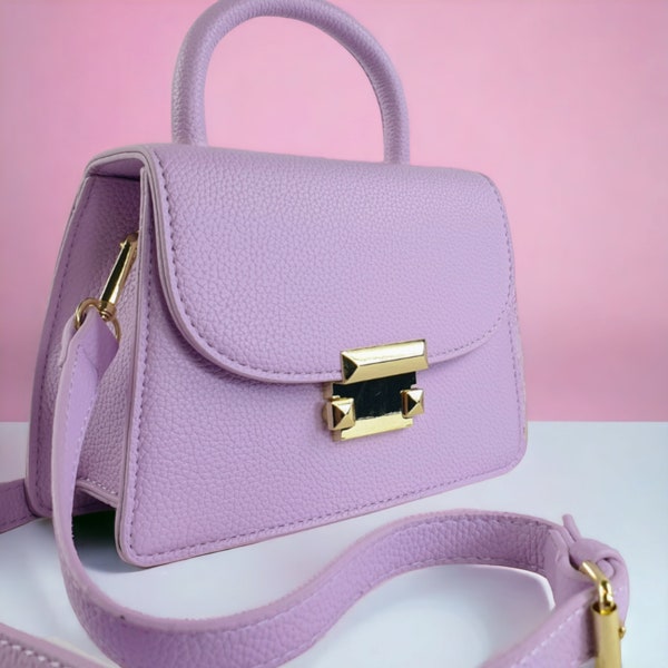 Minimalist Lilac Handbag| Purple Shoulder Bag| Lavender Cross Body Bag| Violet Purse| Purple Vegan Leather Handbag| Minimalistic Purple Bag