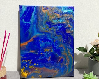 Acrylic Pour Painting - Fluid Art on Canvas - 20cm x 30cm Canvas