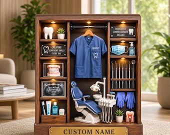 Personalized Dentist Gift, Custom Dental Office Wooden Display, Dentist Graduation Gift, Dental Clinic Decor, Gift for Dentist