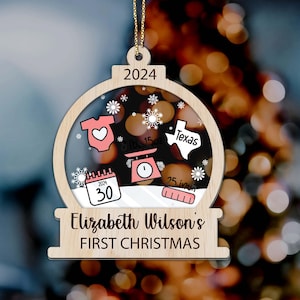Custom Baby&#39;s First Christmas Ornament, Baby 1st Christmas Ornament, Custom New Baby Gift, Newborn Gift, Babies Ornament, Baby Keepsake