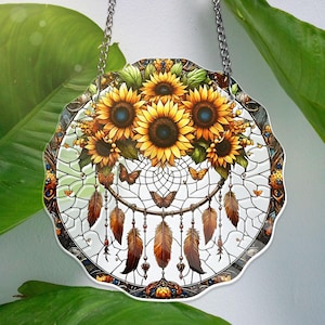 ACRYL Sonnenblume Acryl, Sonnenblumen Fensterschmuck, Sonnenblume Ornament, Sonnenblume Blume Acryl, Blumengarten Geschenk NICHT GLAS