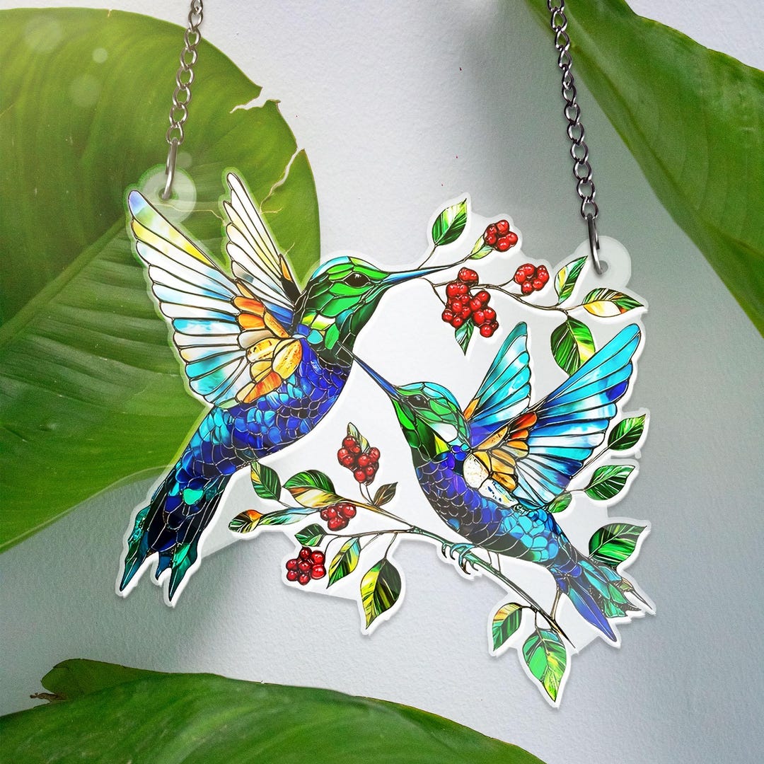 ACRYLIC Hummingbird Window Hanging, Hummingbird Wall Art, Hummingbird ...