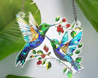 ACRYLIC Hummingbird Window Hanging, Hummingbird Wall Art, Hummingbird Lovers Gift Bird Gift House Decor New home Gifts NOT GLASS