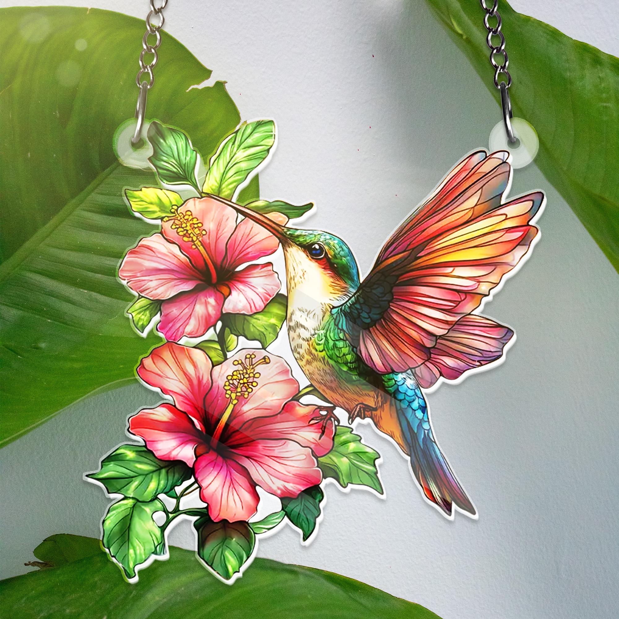 2 Prismes Colibri Acrylique Attrape-Soleil - Arc-en-Ciel Fenêtre, Décoration Suspendue Chambre Salon Jardin, Anti-Choc UV