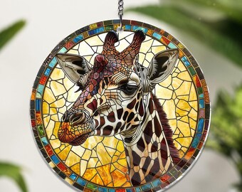 Giraffe ACRYLIC Window Hanging -Stained Glass-Inspired Suncatcher, Wildlife Home Decor, Vibrant Animal Art Gift, House Decor
