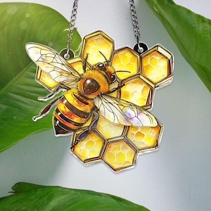 Honey Bee ACRYLIC Window hanging, Honey Bee Acrylic Window Decor, Perfect Gift For Home, Beekeeper gift, Window decor, New home Gifts