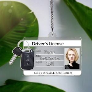 Gepersonaliseerde nieuwe bestuurder ACRYL raamhanger 2024 rijbewijs ornament cadeau voor nieuwe bestuurder rijden ornament ornament bestuurdersvergunning