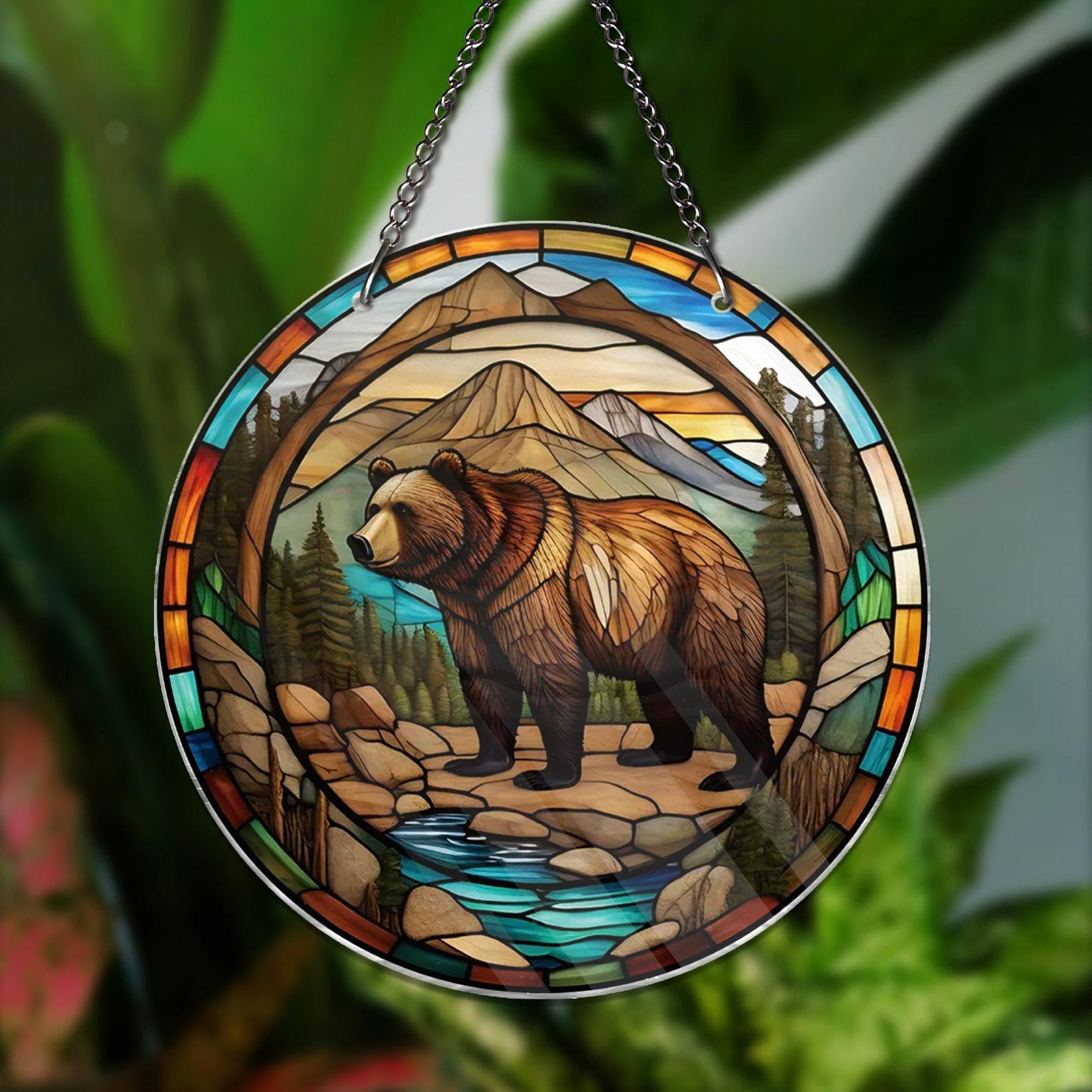 Bear ACRYLIC Window Hanging Decor, Woodland ACRYLIC, Black Bear Window ...