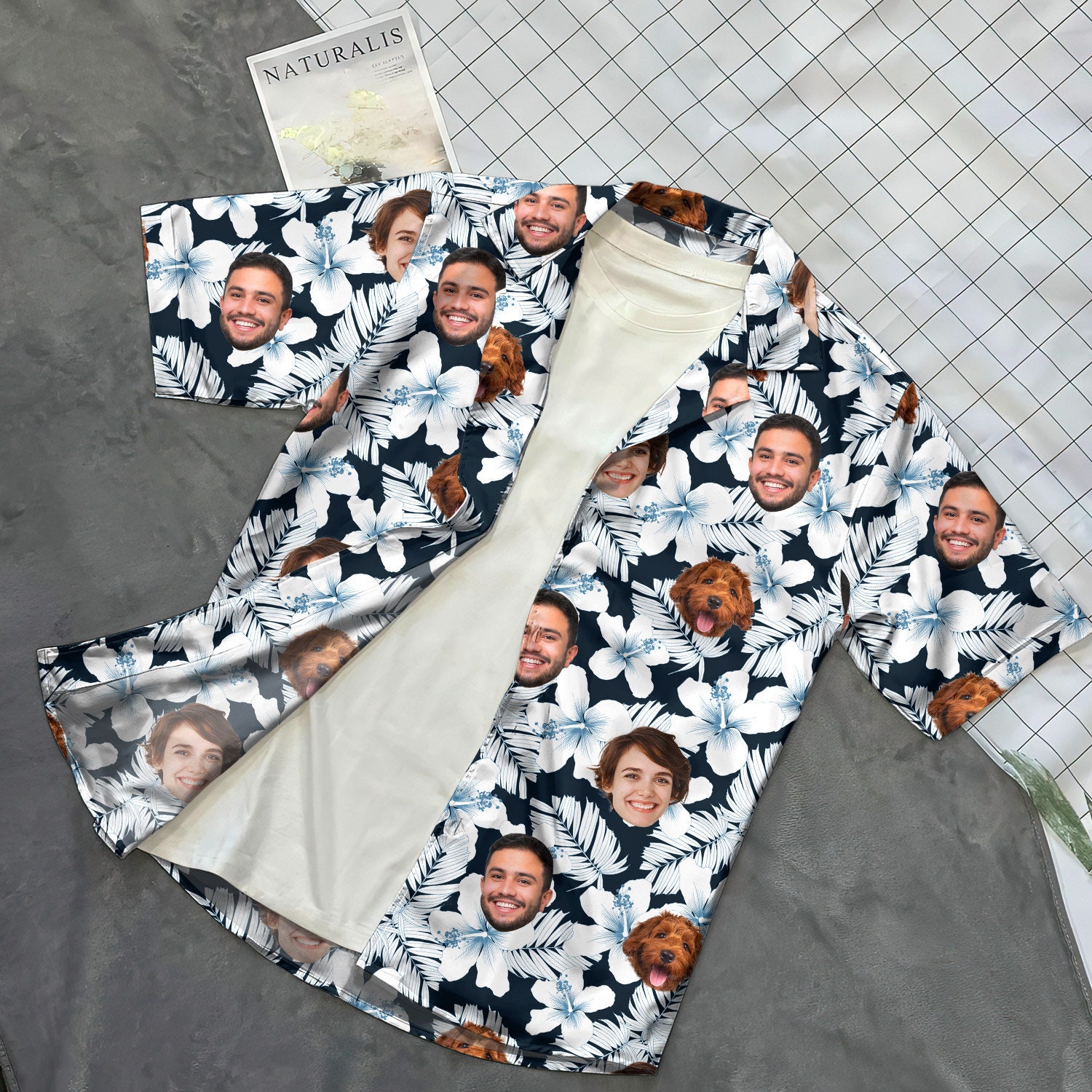 Discover カスタムデザイン メンズ レディース ハワイアン シャツ ホリデーギフト Personalized Photo Hawaiian Holiday Shirt