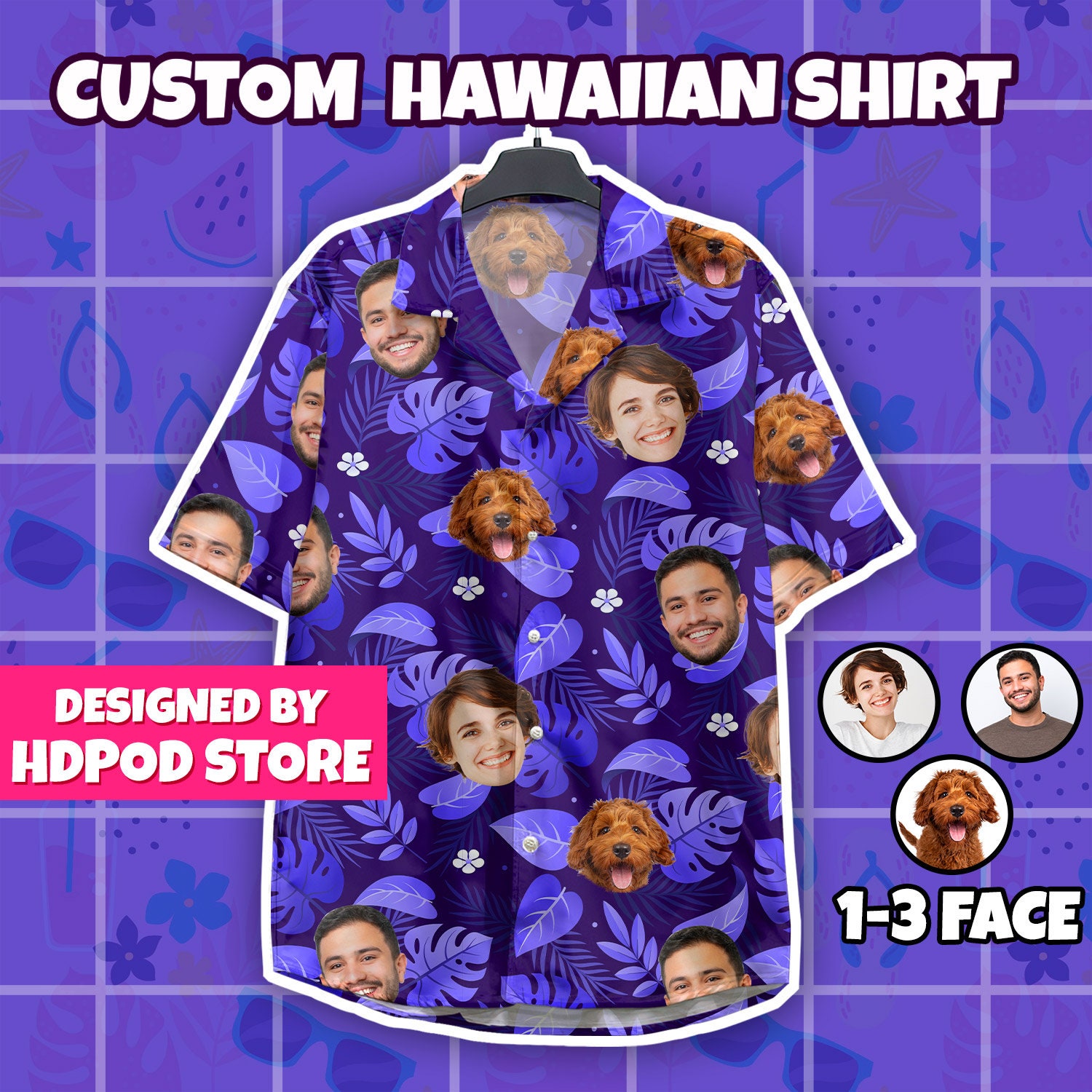 Discover Hawaiian Custom face Shirt with Men Women Pet