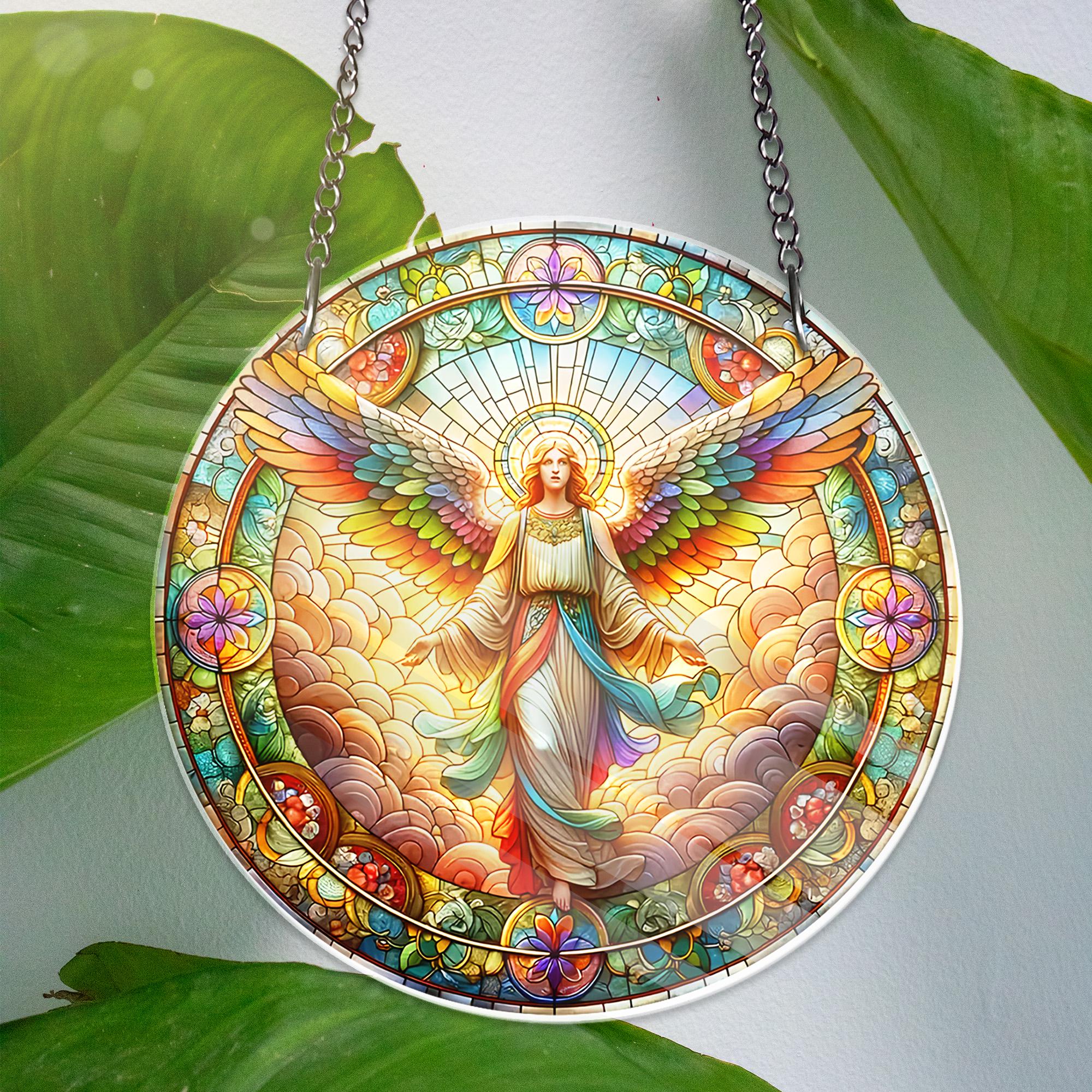 Angel ACRYLIC Rainbow Wings Window Art Guardian Angel Decor