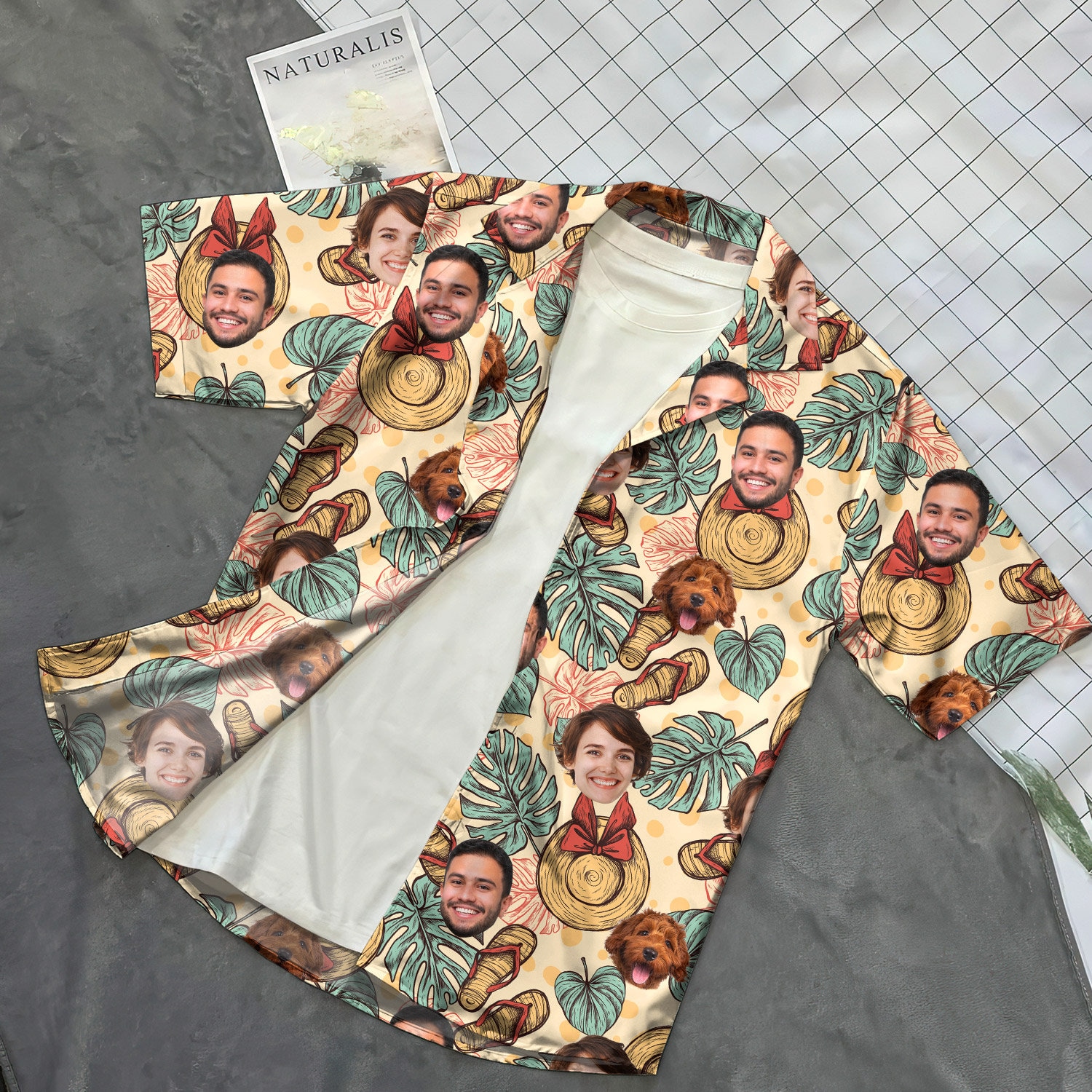 Discover カスタムデザイン メンズ レディース ハワイアン シャツ ホリデーギフト Personalized Photo Hawaiian Holiday Shirt