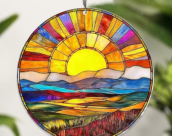 Sunset ACRYLIC Window Hanging Decor Acrylic Sunset Decor Colorful Window Acrylic Nature Acrylic NOT GLASS